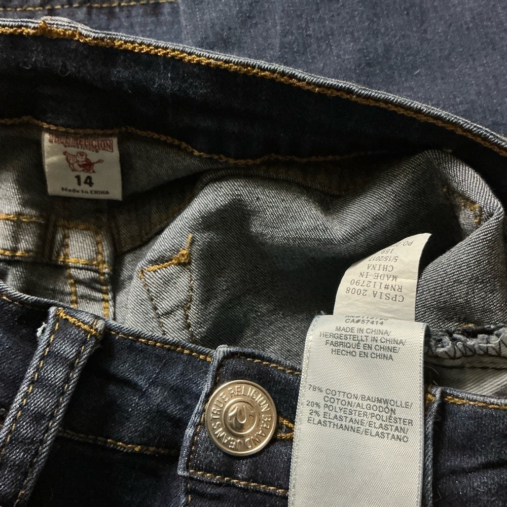 True Religion Boys Dark Wash Slim Fit Jeans - Picture 8 of 11